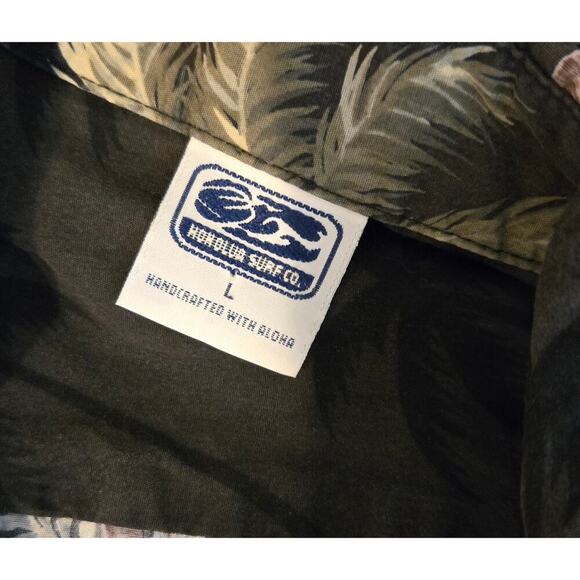 Honolulu Surf Co All Over Print Palm Tree Button Down Shirt Mens Large Vacation - Picture 7 of 7